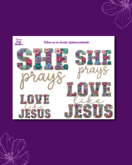 She Prays Mini Sticker Sheet