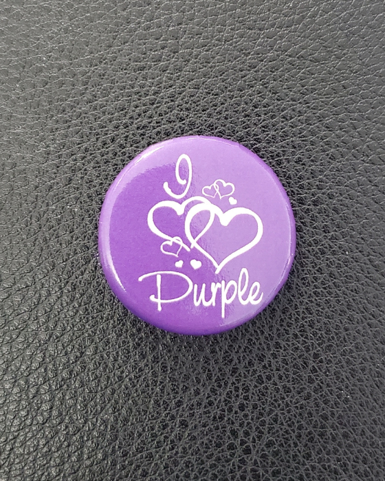 I Love Purple 1.5 inch Button