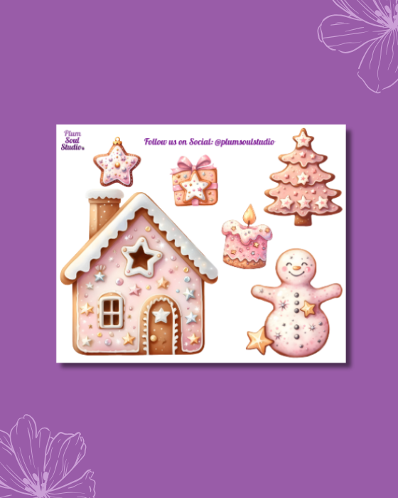 Pink Gingerbread Mini Sticker Sheet