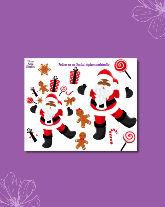 Chocolate Santa Mini Sticker Sheet