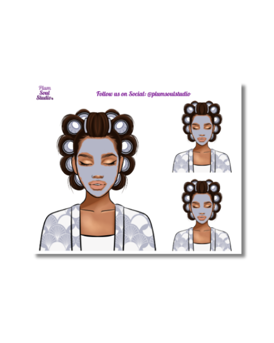 Night Time Wind Down Hair Mini Sticker Sheet