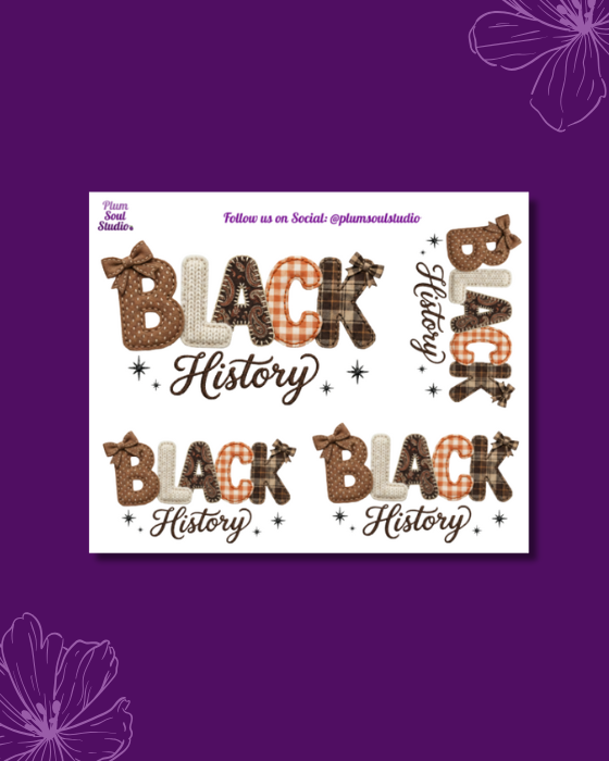 Cute Melanin Fabric Black History Mini Sticker Sheet