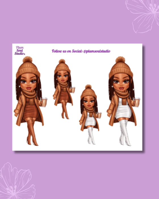 Tandy Winter Ensemble Cognac Mini Sticker Sheet