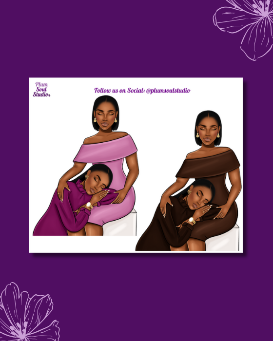 Mother Daughter Mini Sticker Sheet