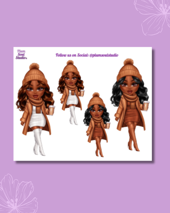 Tandy Winter Ensemble Cognac Mini Sticker Sheet