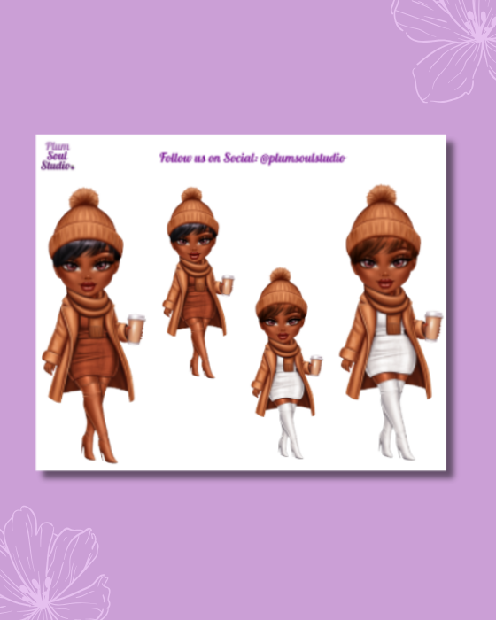 Tandy Winter Ensemble Cognac Mini Sticker Sheet