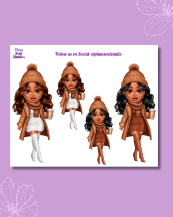 Tandy Winter Ensemble Cognac Mini Sticker Sheet