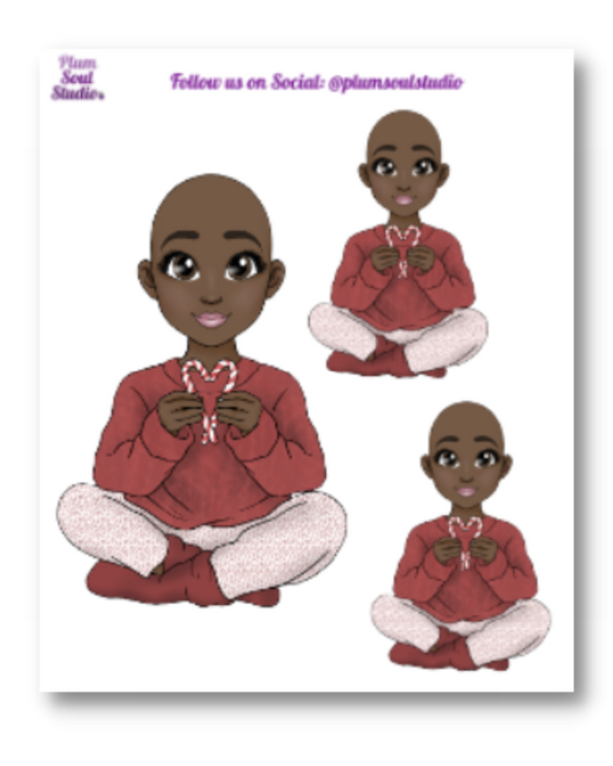 Candy Cane Heart Sticker Sheet