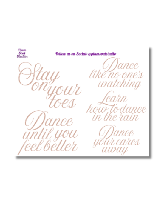 Dance Quotes Mini Sticker Sheet