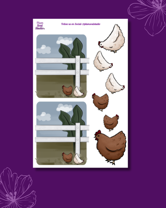 Down on the Farm Background Sticker Sheet