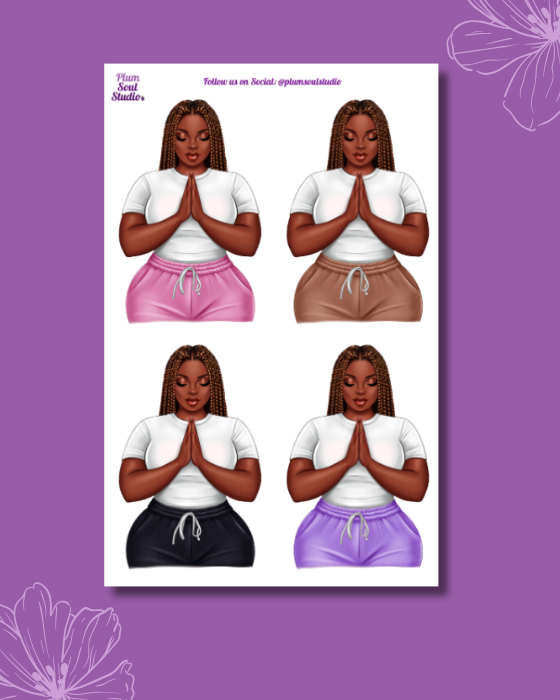 Praying Paula Sticker Sheet