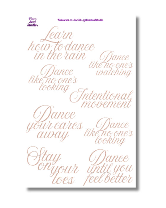 Dance Quotes Sticker Sheet