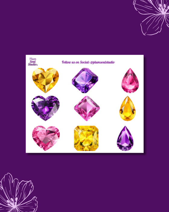 Shine Bright Gems Mini Sticker Sheet
