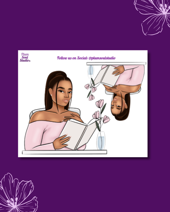 Reading Alone Curvy Mini Sticker Sheet