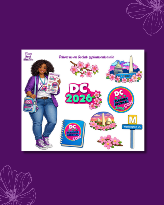DC Planner Journal Con Curvy with Doll Mini Sticker Sheet
