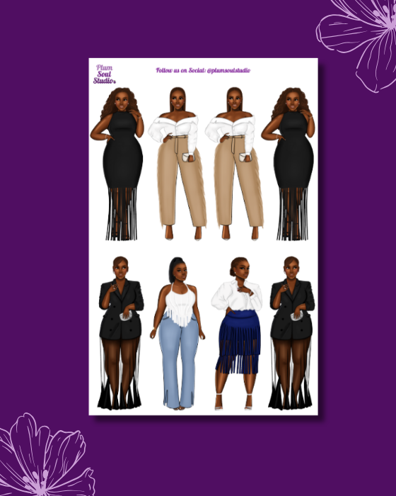 Vol 2 Assorted Full Figure Sticker Sheet