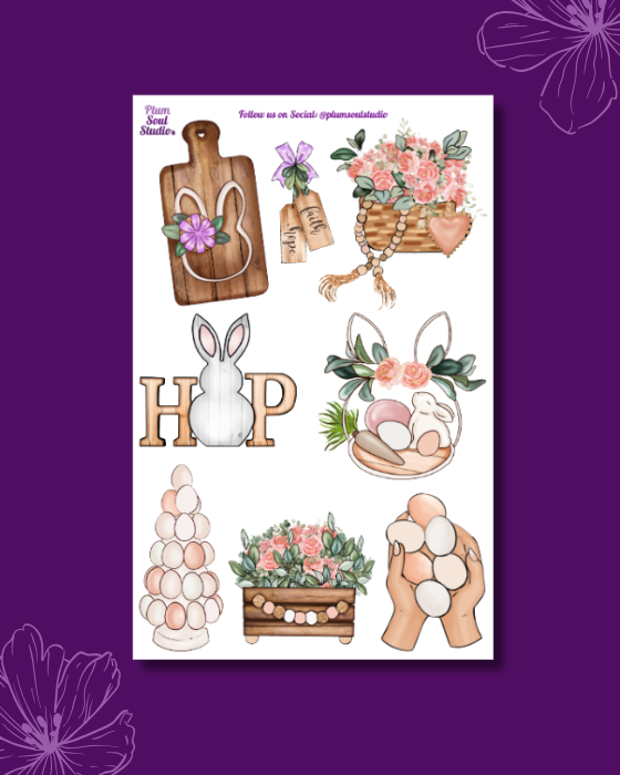 Easter Eggs Decor Sticker Sheet