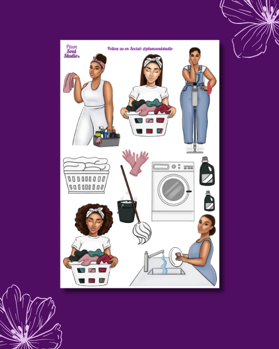 Cleaning Time Sticker Sheet