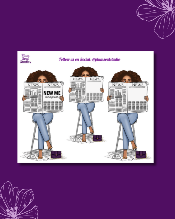 New Me Coming Soon Mini Sticker Sheet