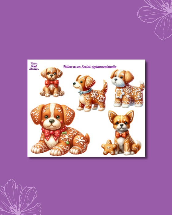 Gingerbread Dog Mini Sticker Sheet