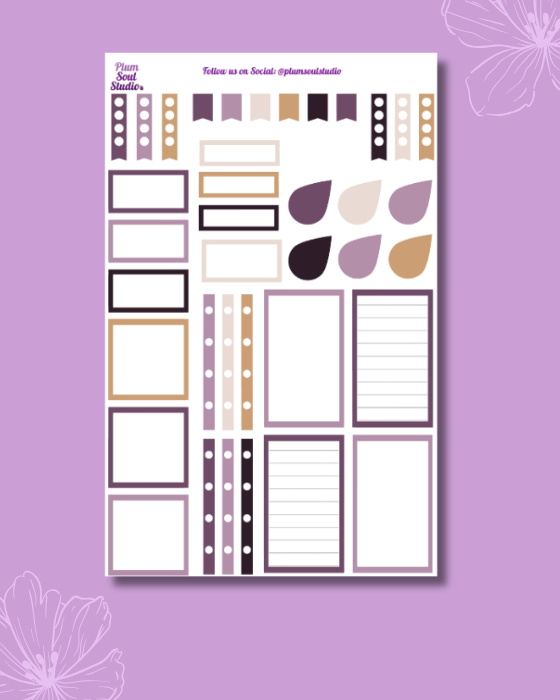 Bits and Pieces Autumn Lavender Sticker Sheet