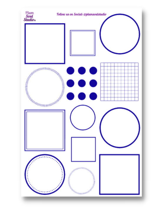 Circles and Squares Sticker Sheet
