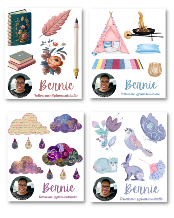 Collage Assortment Contact Cards