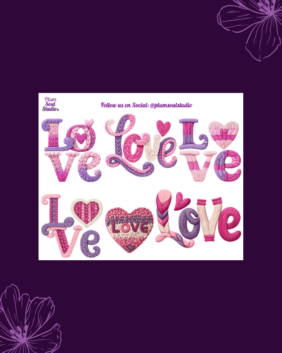 Crochet Love Mini Sticker Sheet