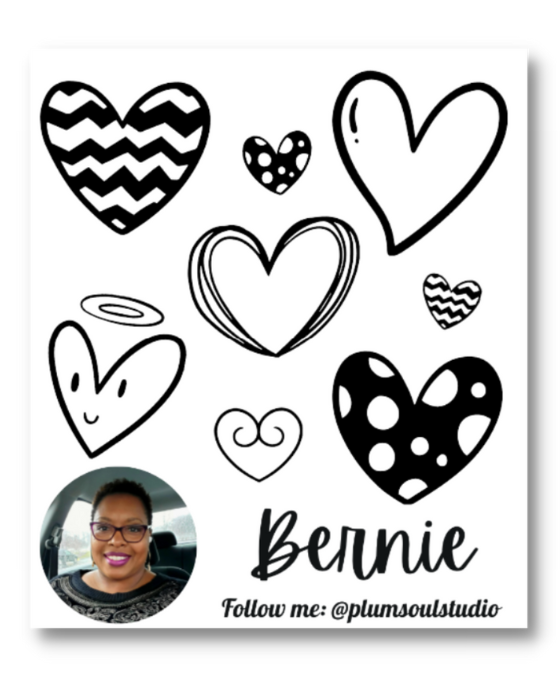 Doodle Hearts Contact Card