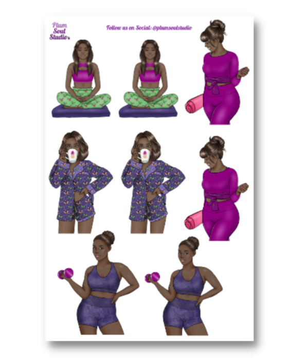 Electric Fitness Dolls Sticker Sheet