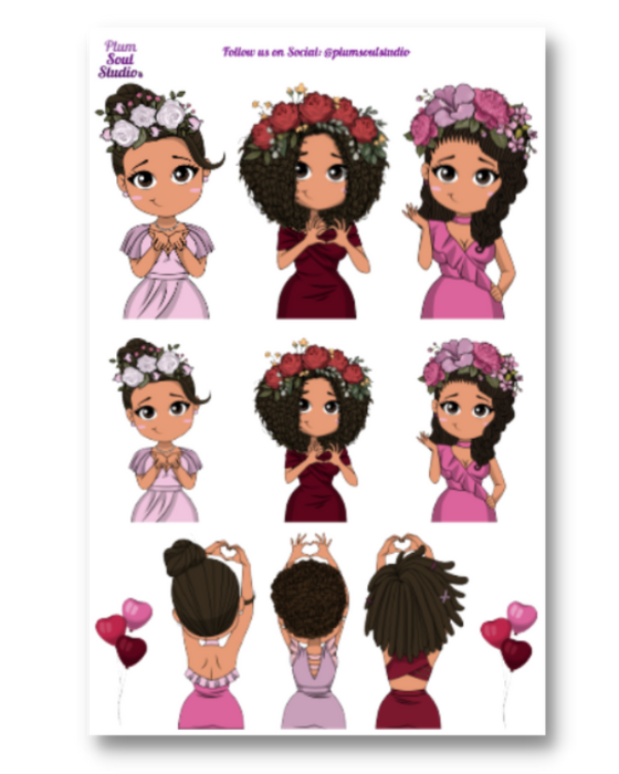 Oh So Paper Galentine Girls Assorted Sticker Sheet