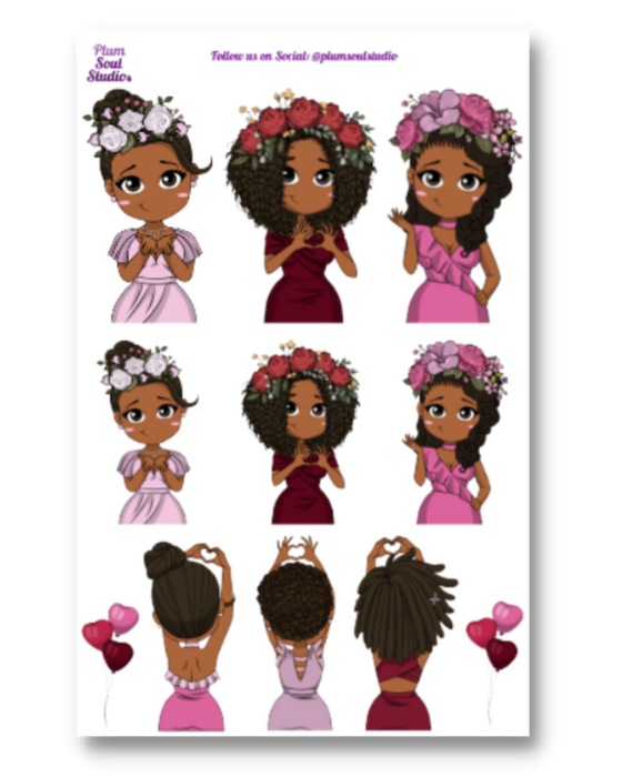 Oh So Paper Galentine Girls Assorted Sticker Sheet