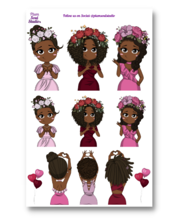Oh So Paper Galentine Girls Assorted Sticker Sheet