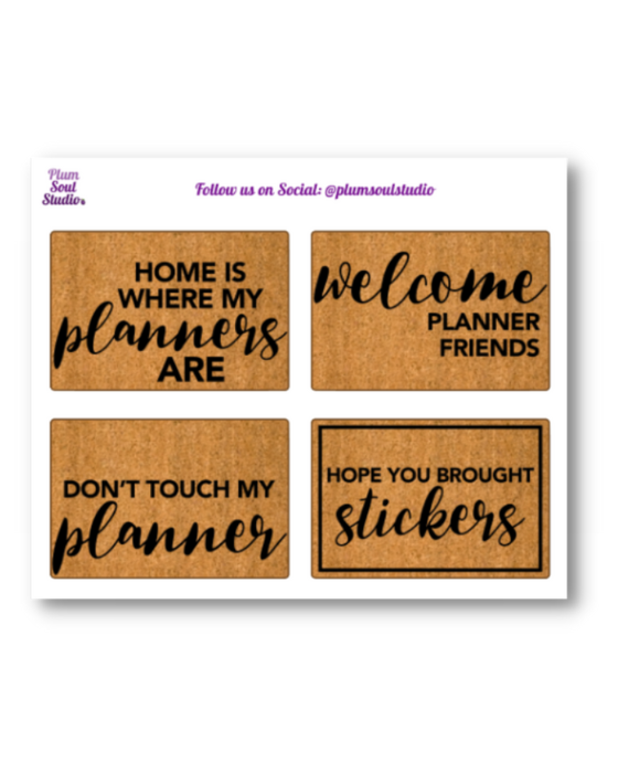 Planner Doormats One Sticker Sheet – Plum Soul Studio