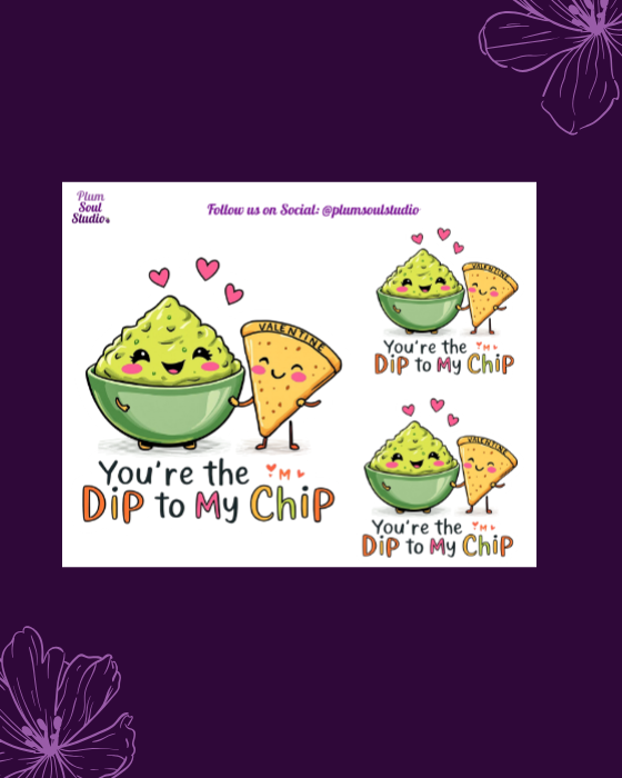 Punny Valentine Dip & Chip Mini Sticker Sheet