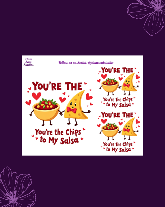 Punny Valentine Salsa & Chips Mini Sticker Sheet