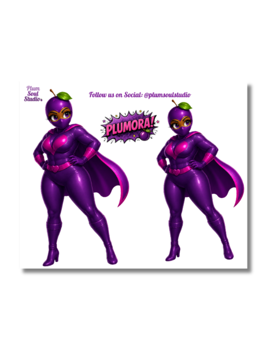 Plumora Hero Pose Mini Sticker Sheet