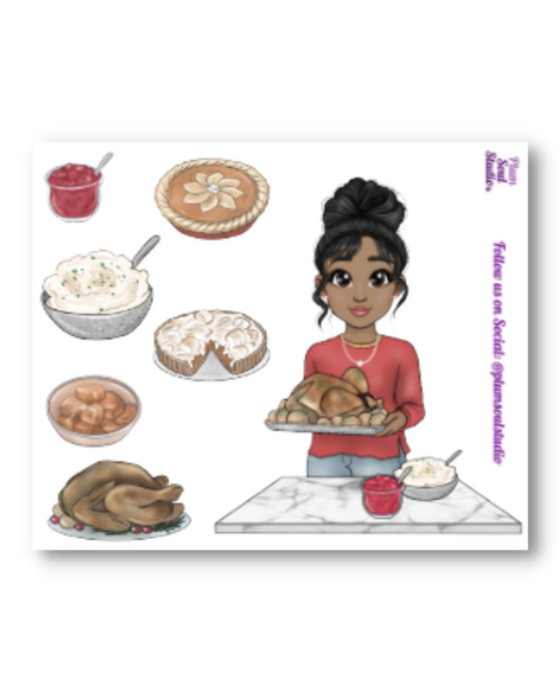 Thanksgiving Turkey Sticker Sheet