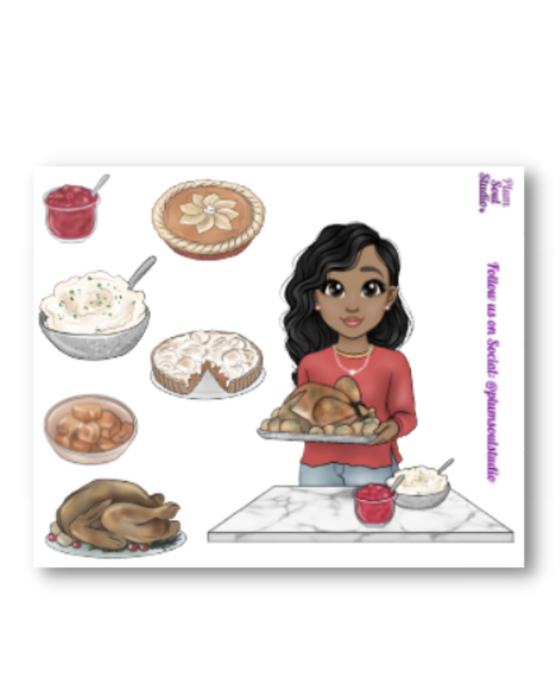 Thanksgiving Turkey Sticker Sheet