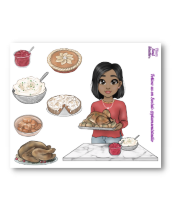 Thanksgiving Turkey Sticker Sheet