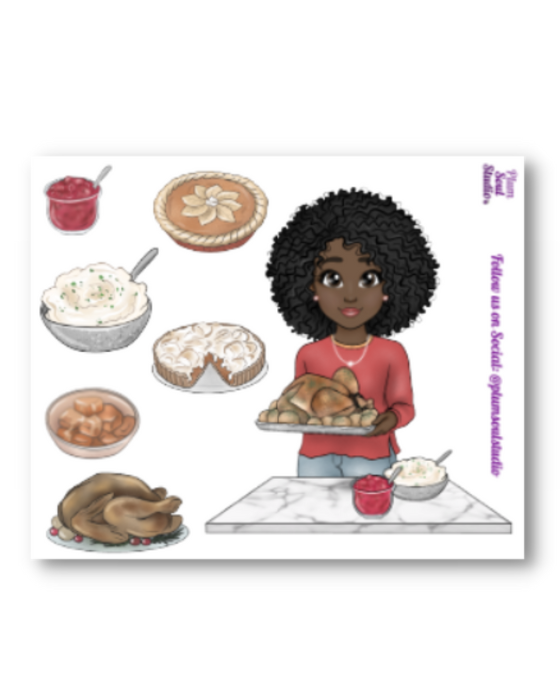 Thanksgiving Turkey Sticker Sheet