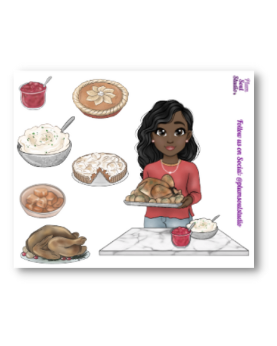 Thanksgiving Turkey Sticker Sheet