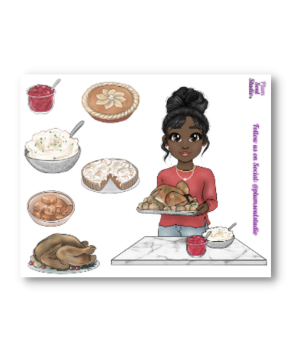 Thanksgiving Turkey Sticker Sheet