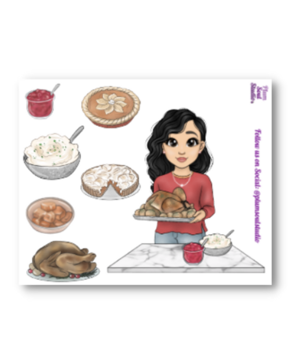 Thanksgiving Turkey Sticker Sheet