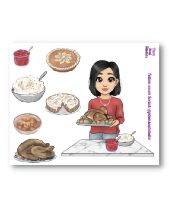 Thanksgiving Turkey Sticker Sheet