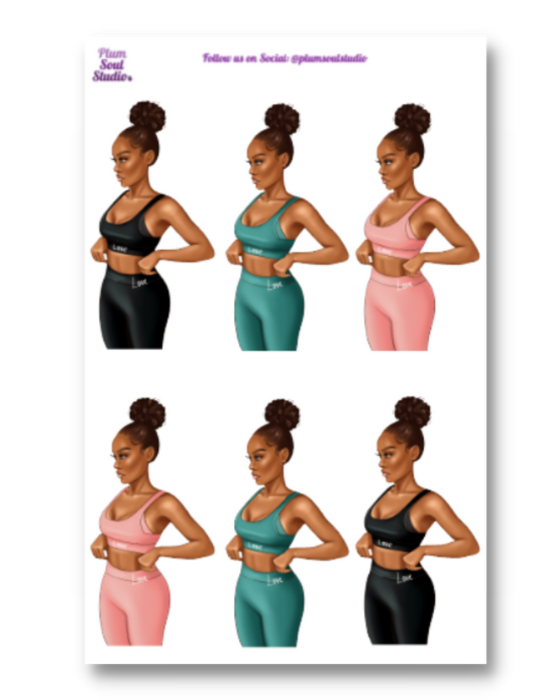 Toya Working Out Sticker Sheet