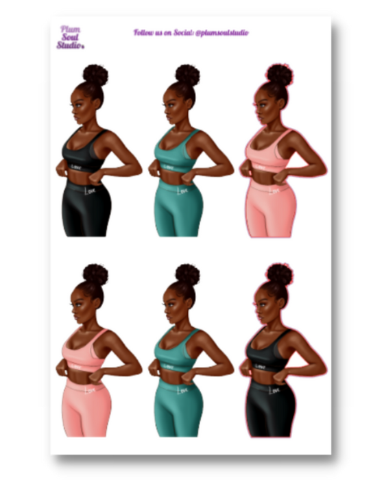 Toya Working Out Sticker Sheet