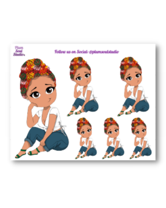 Oh So Paper "Black Is" Head Wrap Mini Sticker Sheet