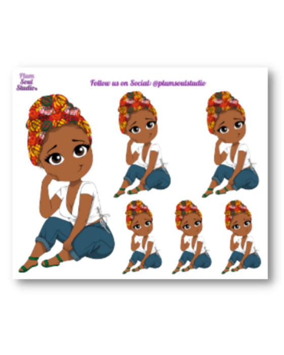 Oh So Paper "Black Is" Head Wrap Mini Sticker Sheet