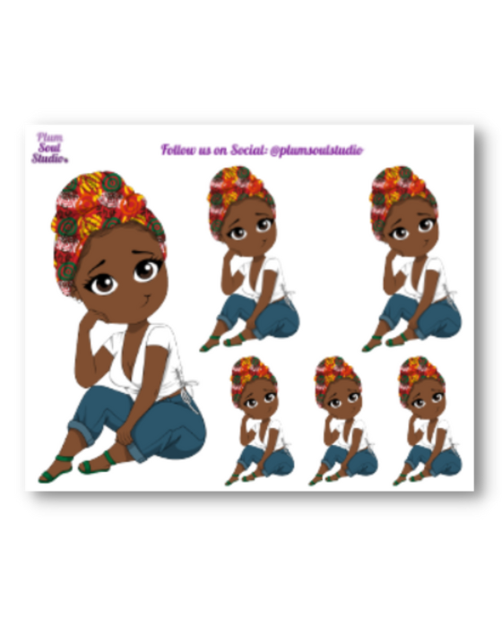 Oh So Paper "Black Is" Head Wrap Mini Sticker Sheet